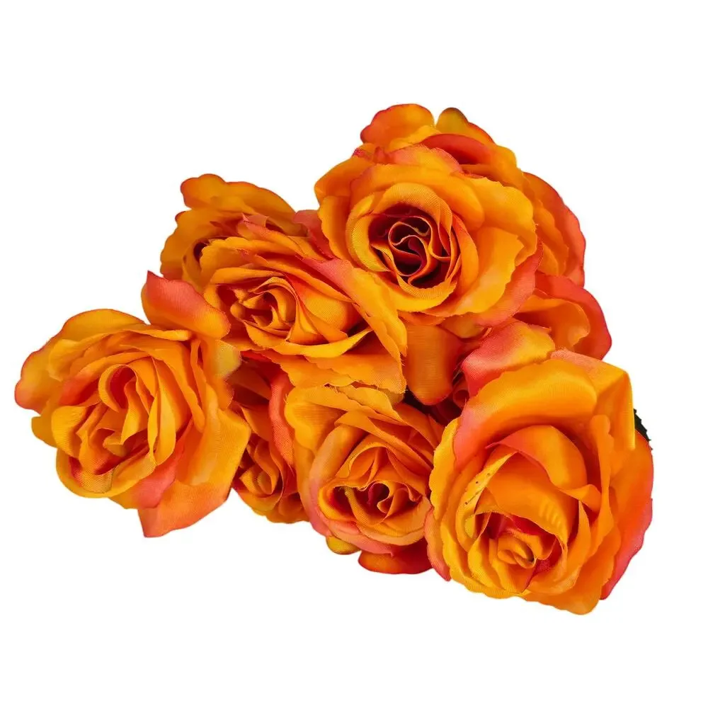 Orange Coral Silk Rose Flower Bushes 24 Roses 4